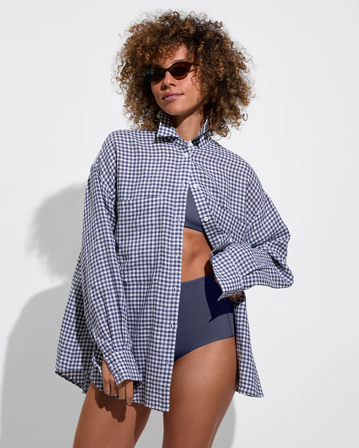 Getaway Button Down - Gingham: Varsity / Coconut - Image 6