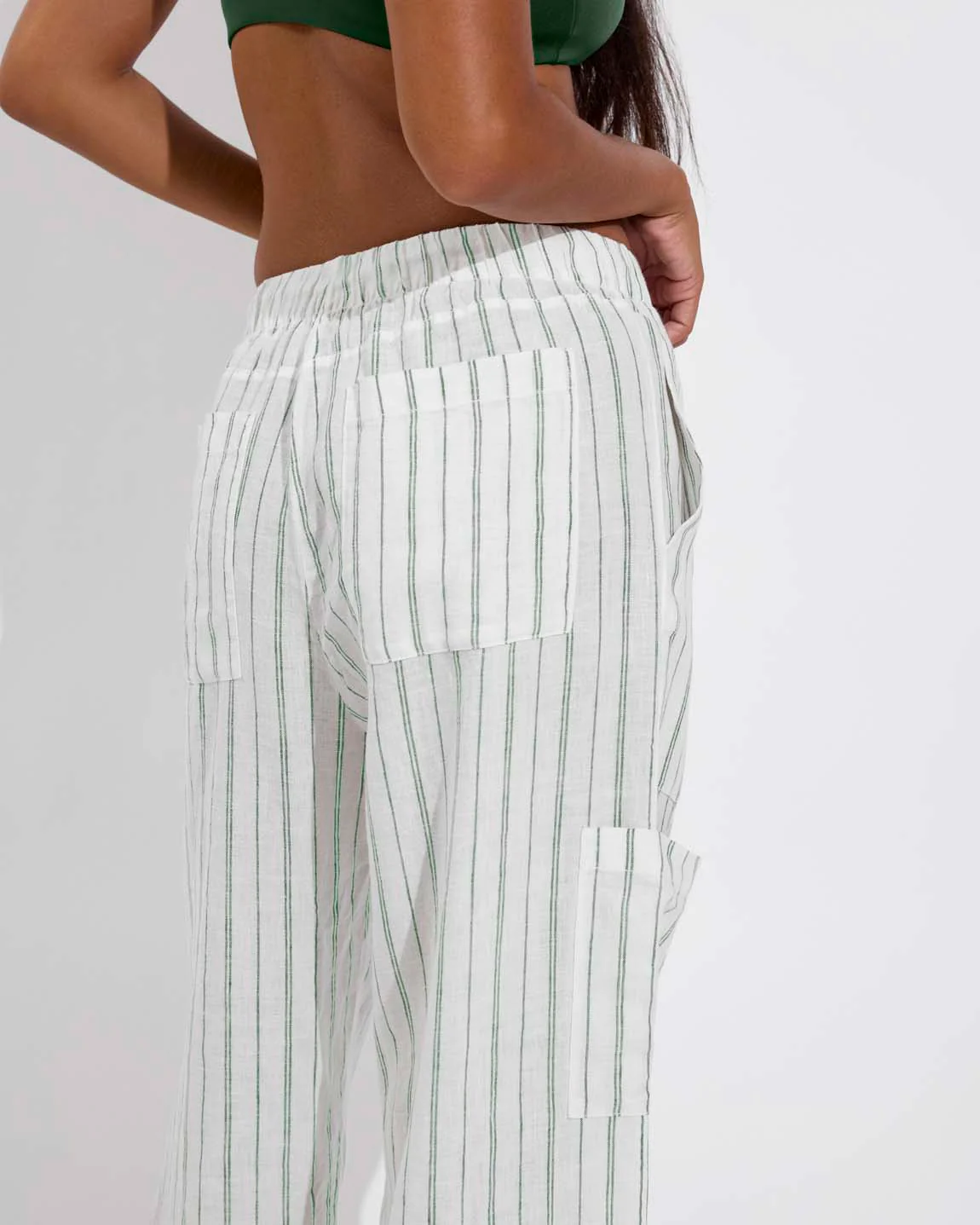 Carry On Pant - Sandbar Stripe: Coconut / Tropics - Image 4