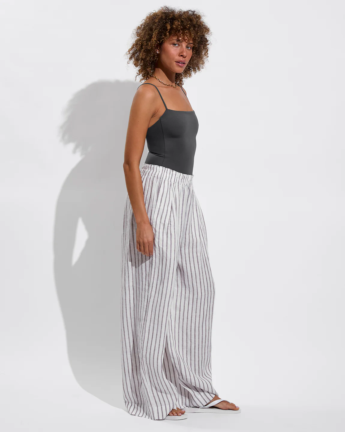 Coastal Pant - Classic Stripe: Stormy / Coconut - Image 3