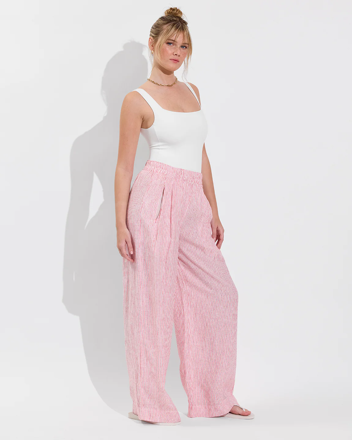 Coastal Pant - Coastal Stripe: Sweet Chili Heat / Coconut - Image 3
