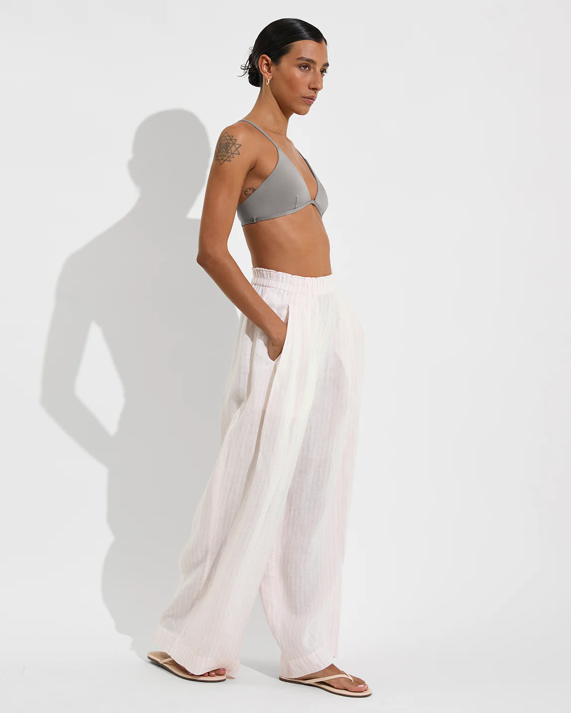 Coastal Pant - Bungalow Stripe: Delight / Coconut - Image 3