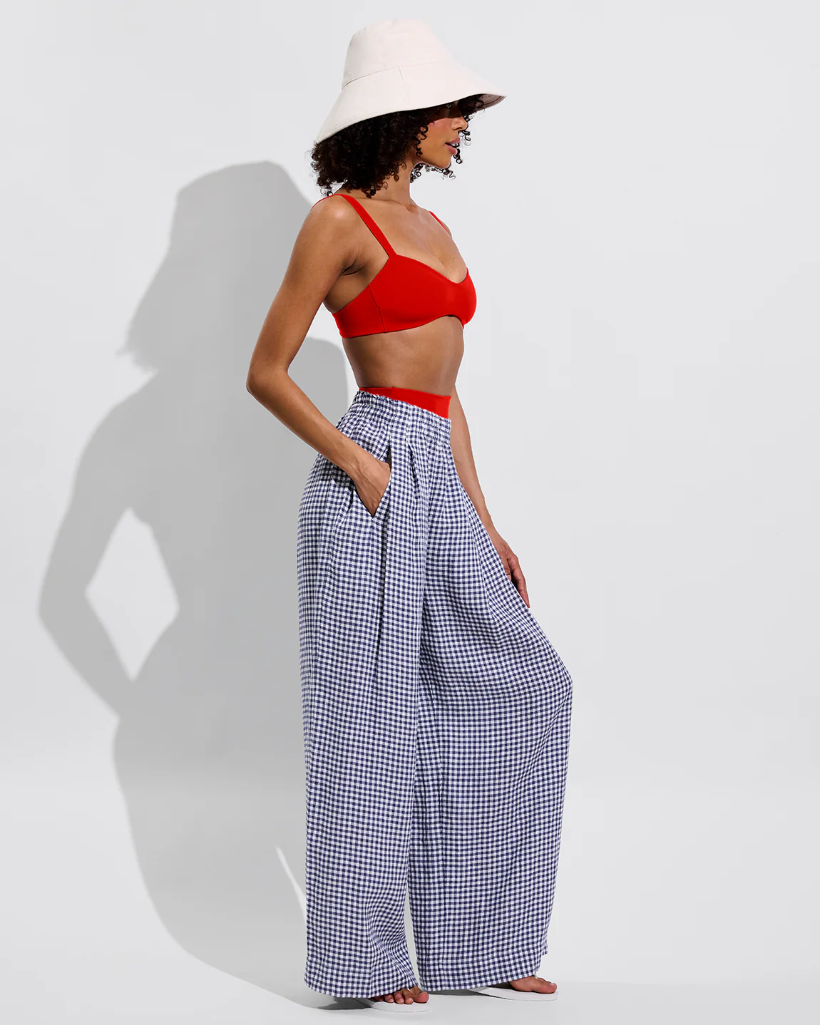 Coastal Pant - Gingham: Varsity / Coconut - Image 3