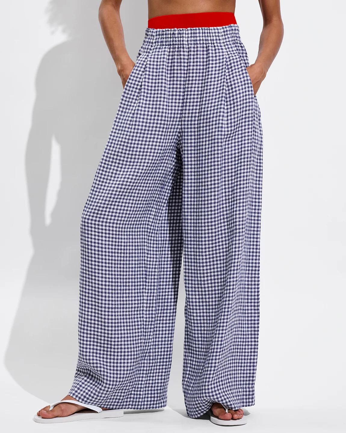 Coastal Pant - Gingham: Varsity / Coconut - Image 4