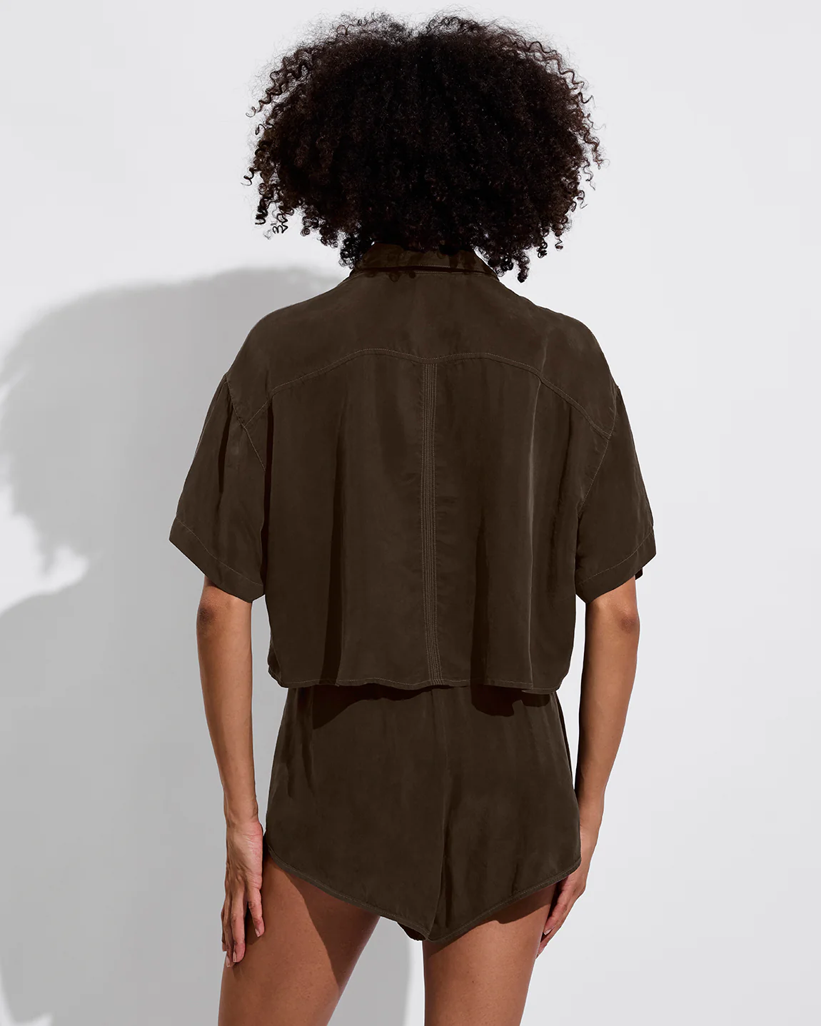 Day Trip Button Down *Cropped - Cold Brew - Image 2