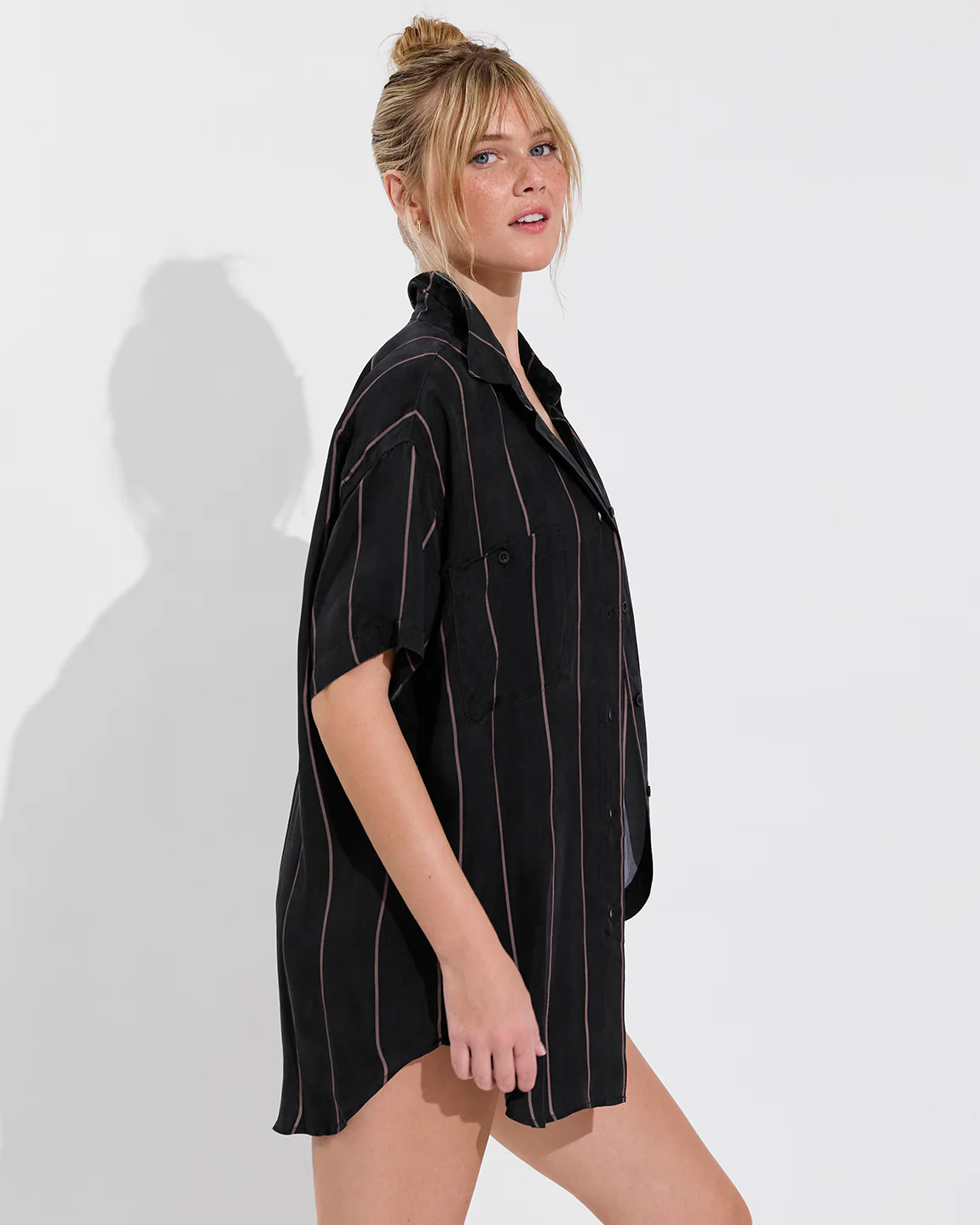 Day Trip Button Down - Fancy Stripe: Faded Jet / Stormy - Image 3