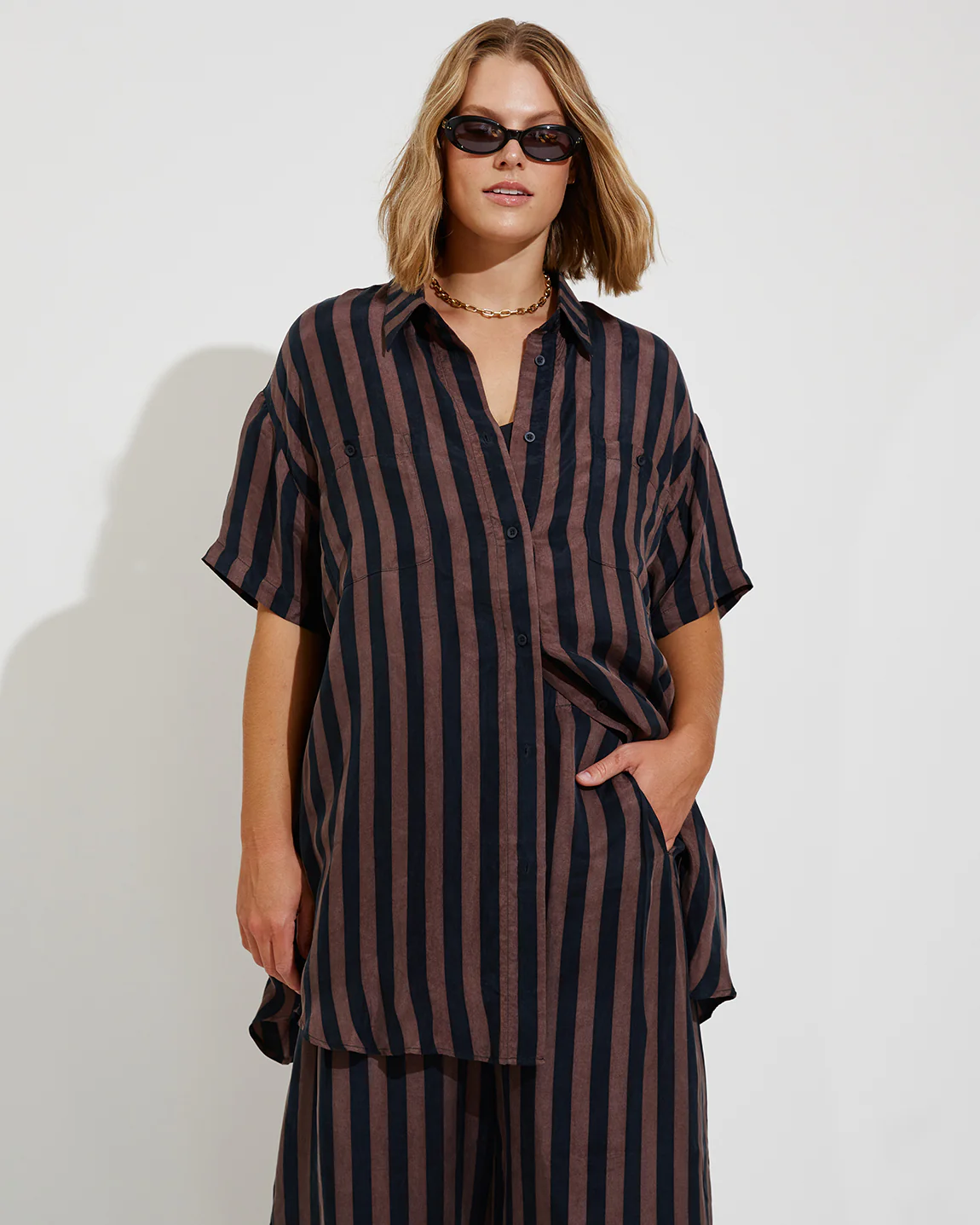Day Trip Button Down - Sport Stripe: Jet / Stormy - Image 4