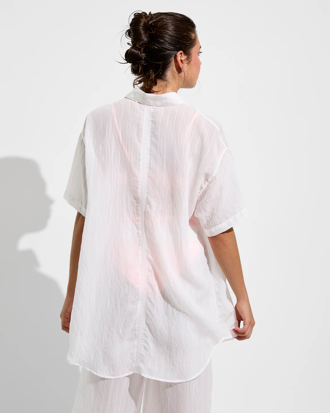 Day Trip Button Down *Sheer Stripe - Coconut - Image 5
