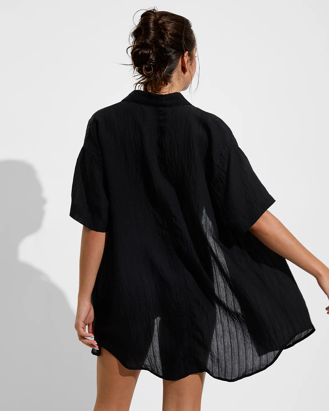 Day Trip Button Down *Sheer Stripe - Jet - Image 2