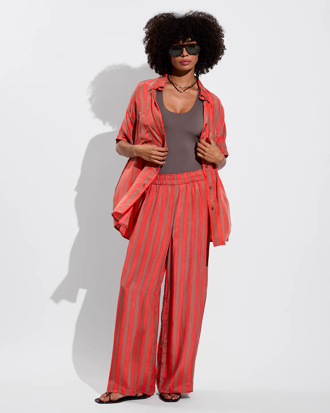Day Trip Pant - Sports Stripe: Mirage / Aperol