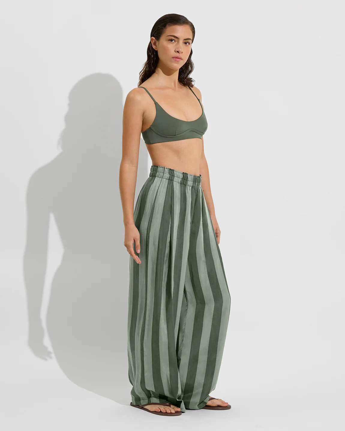 Day Trip Pant - Poolside Stripe: Agave / Light Agave - Image 3