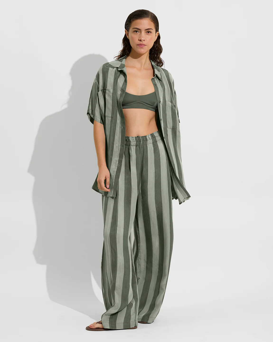 Day Trip Pant - Poolside Stripe: Agave / Light Agave - Image 4