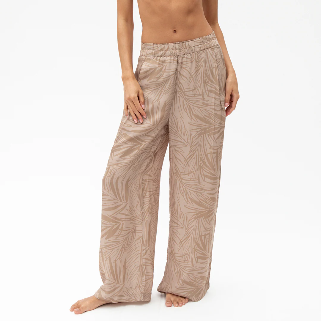 Day Trip Pant - Petite Palm Fronds Tan - Image 5