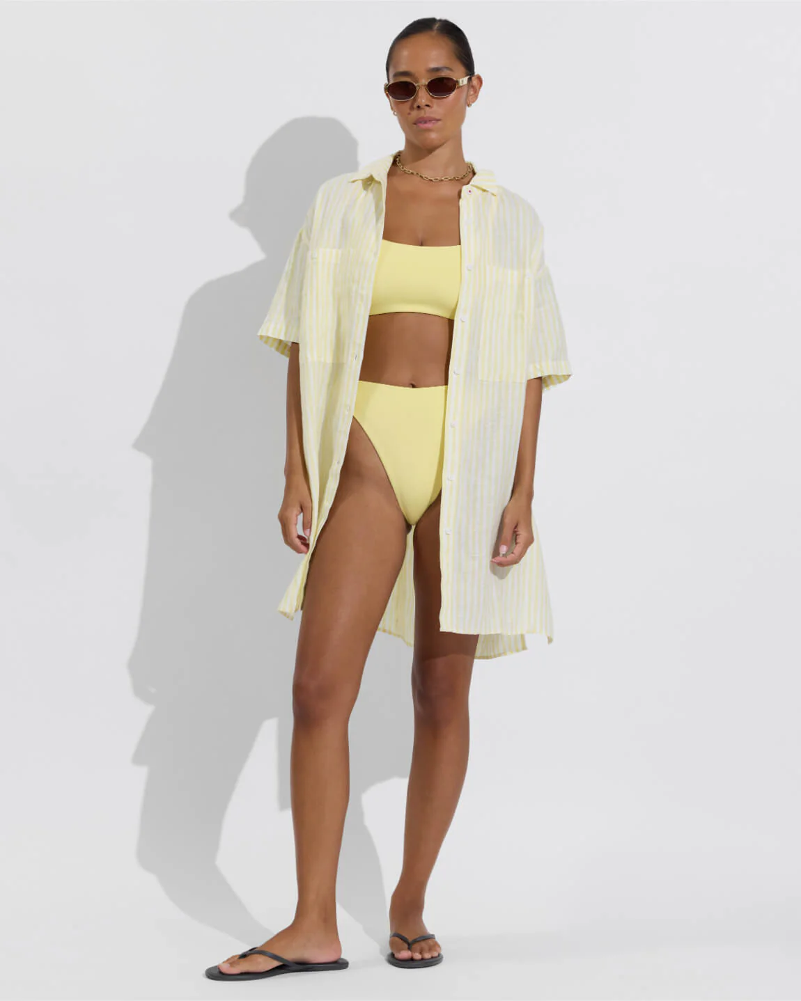 Getaway Mini Dress - Bungalow Stripe: Melt / Coconut - Image 6