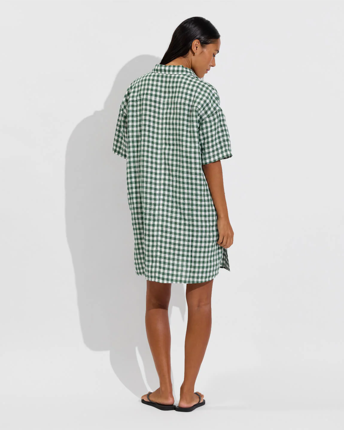 Getaway Mini Dress - Gingham: Tropics / Coconut - Image 2