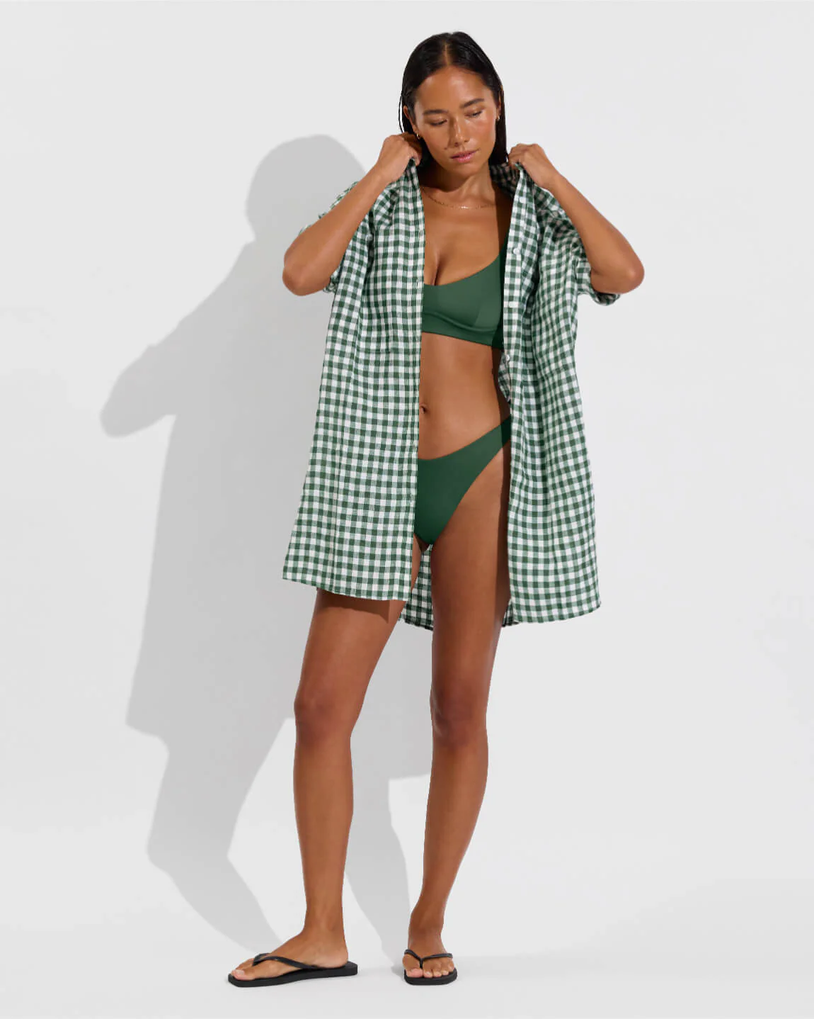 Getaway Mini Dress - Gingham: Tropics / Coconut - Image 5