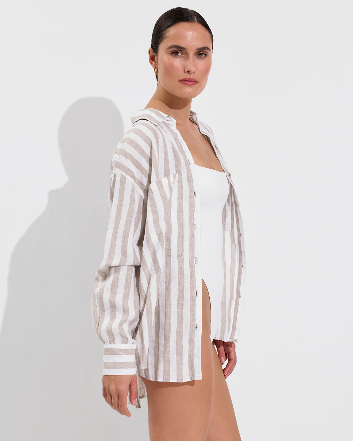 Getaway Button Down - Beach Stripe: Beach / Coconut - Image 3