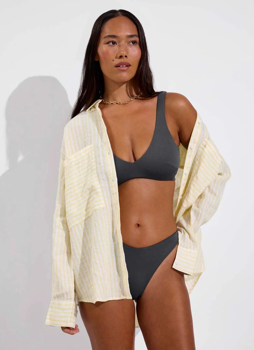 Getaway Button Down - Bungalow Stripe: Melt / Coconut - Image 4