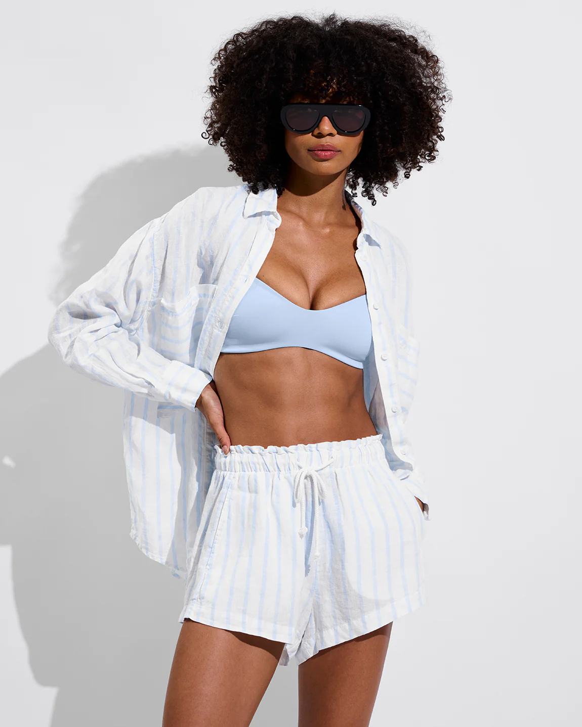 Getaway Button Down - Daybreak Stripe: Blue Skies / Coconut - Image 6