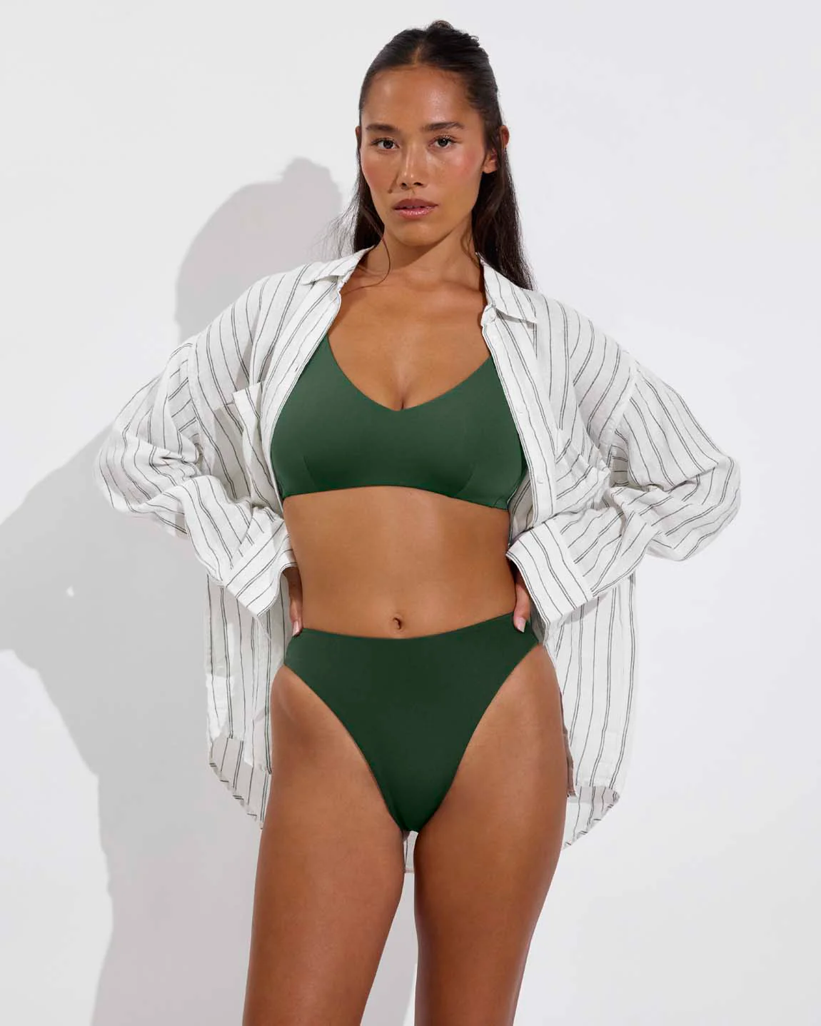 Getaway Button Down - Sandbar Stripe: Coconut / Tropics - Image 4