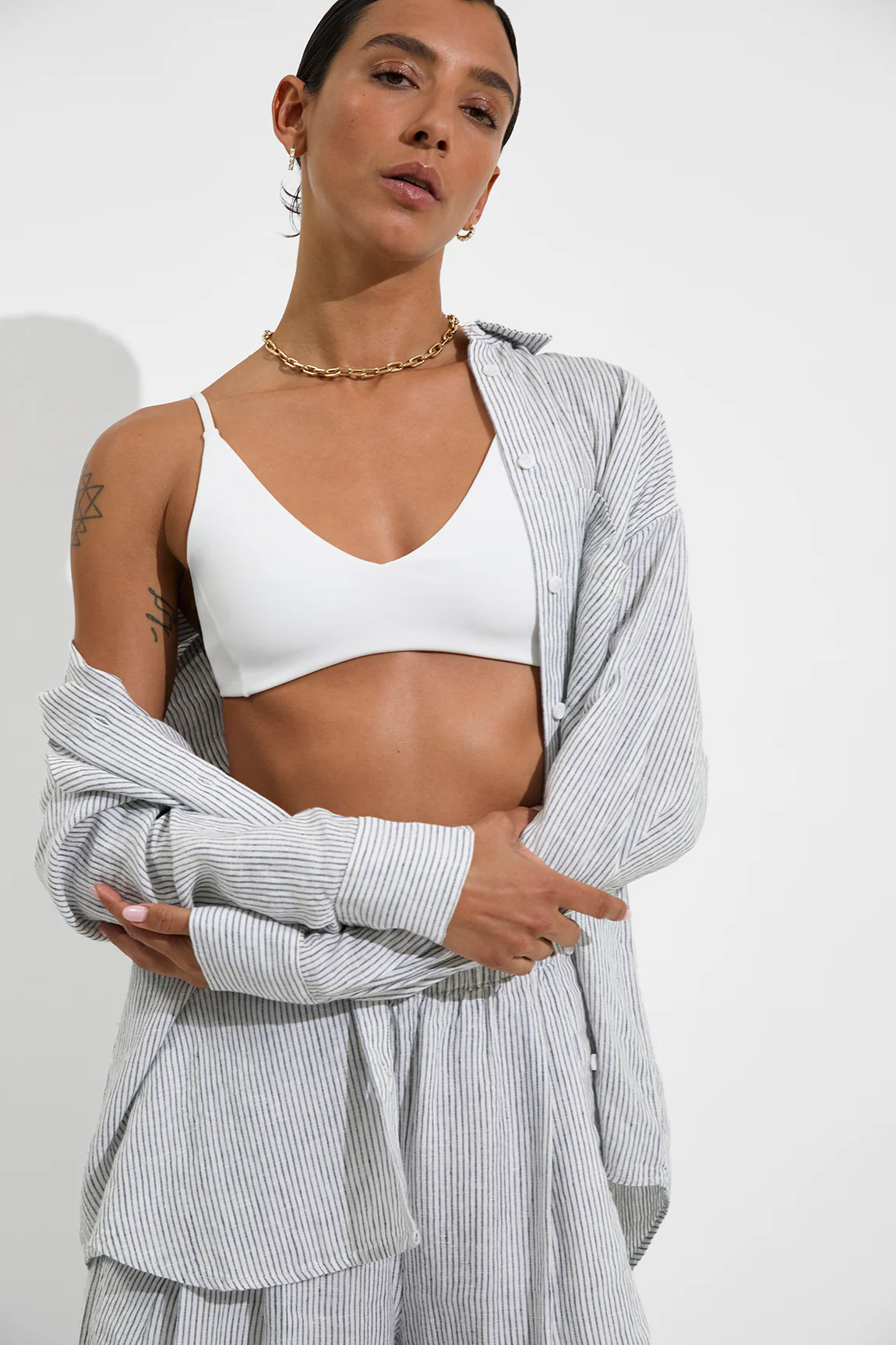 Getaway Button Down - Coastal Stripe: Varsity / Coconut - Image 5