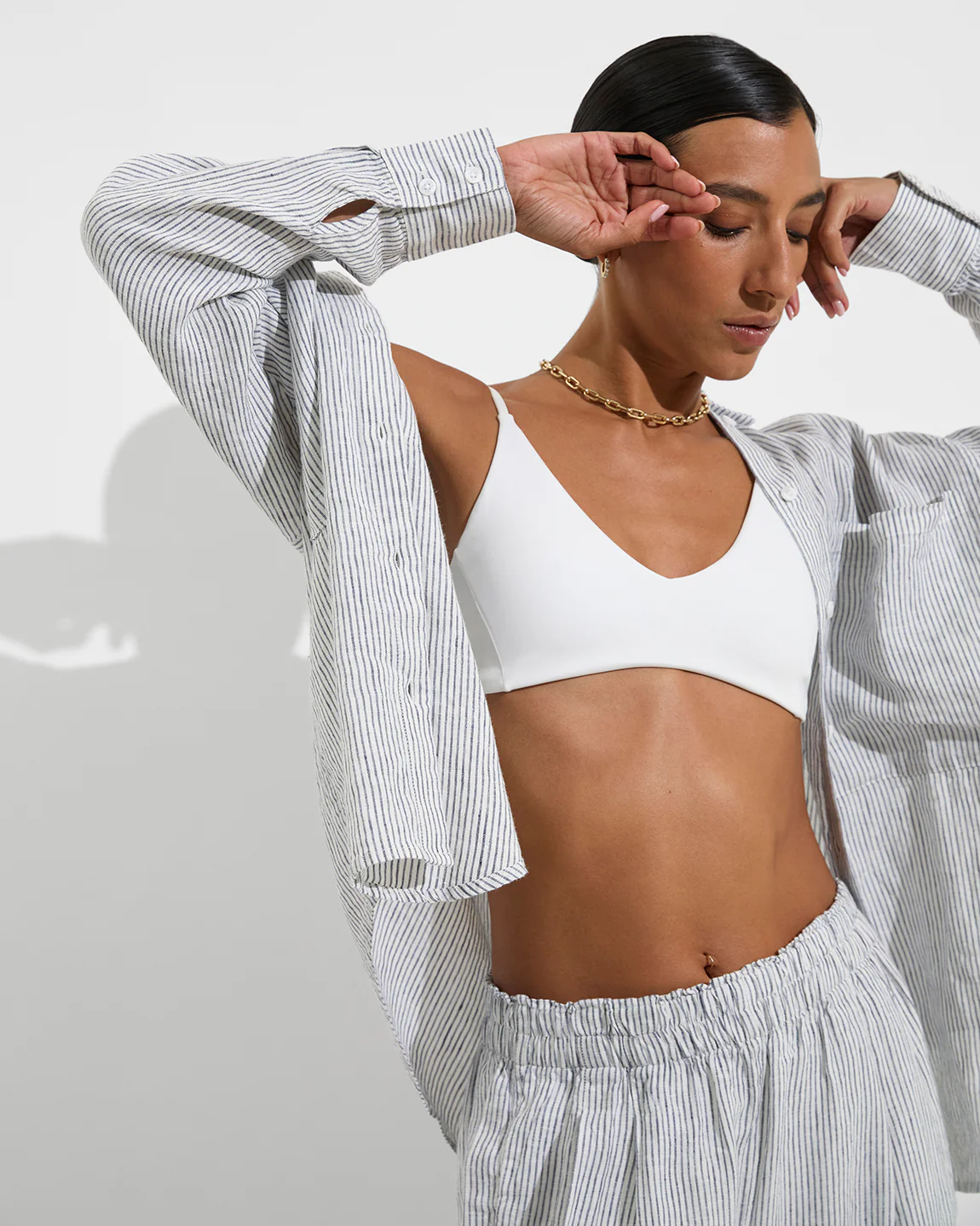 Getaway Button Down - Coastal Stripe: Varsity / Coconut - Image 6