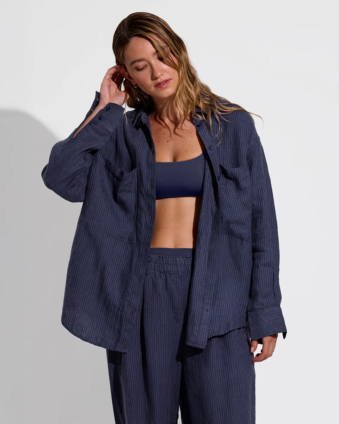 Getaway Button Down - Lagoon Stripe: Varsity / Sprint