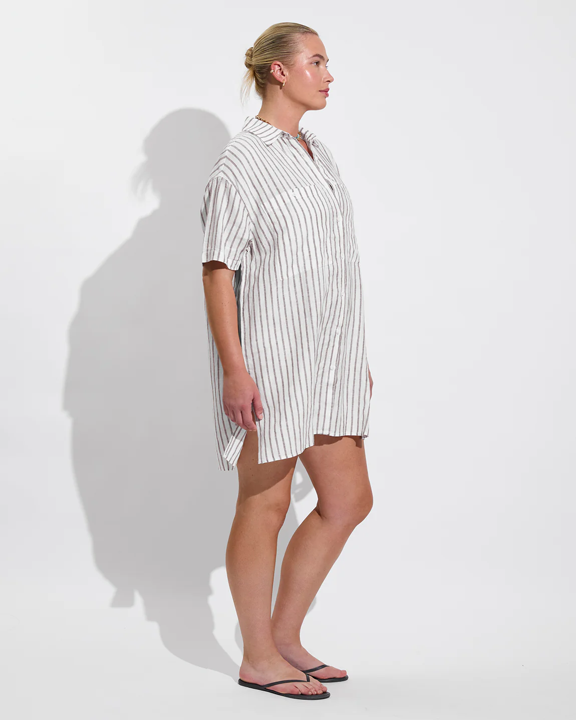 Getaway Mini Dress - Classic Stripe: Stormy / Coconut - Image 3