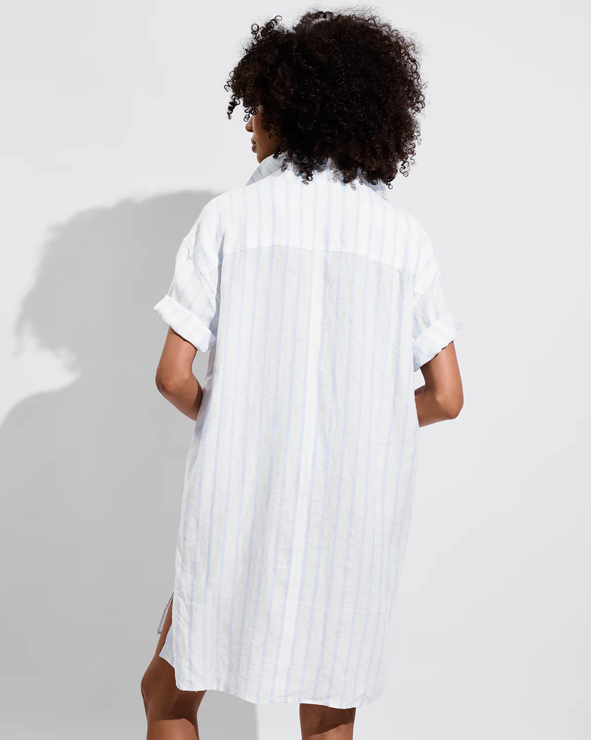 Getaway Mini Dress - Daybreak Stripe: Blue Skies / Coconut - Image 2