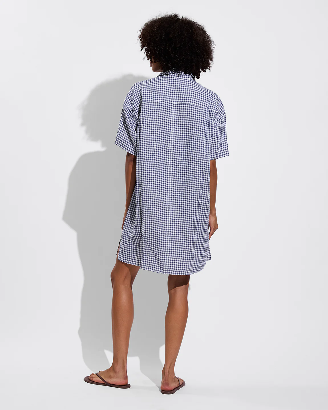 Getaway Mini Dress - Gingham: Varsity / Coconut - Image 2