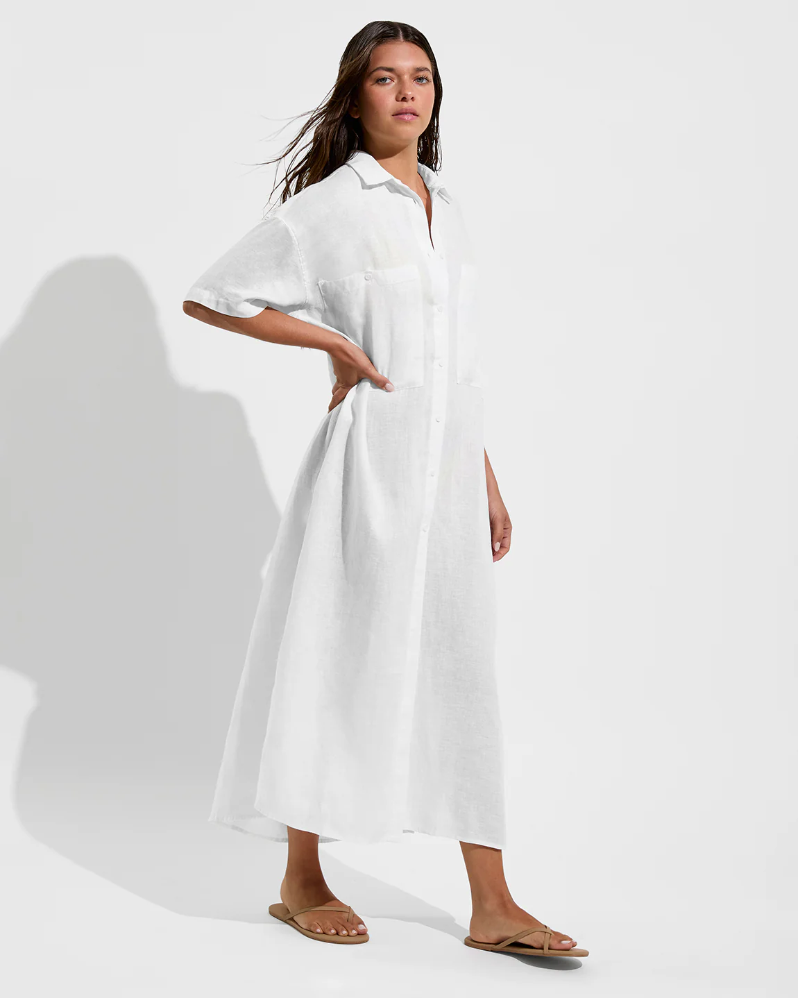 Getaway Shirt Dress - Coconut - Image 3