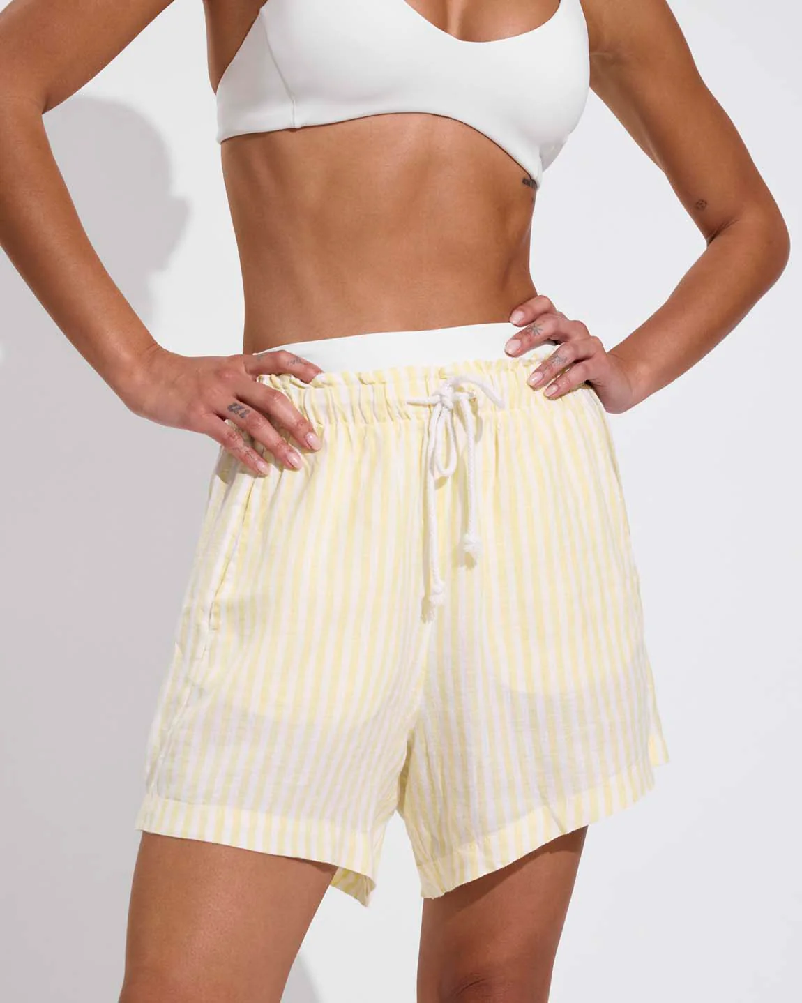 Getaway Short 5" - Bungalow Stripe: Melt / Coconut - Image 4