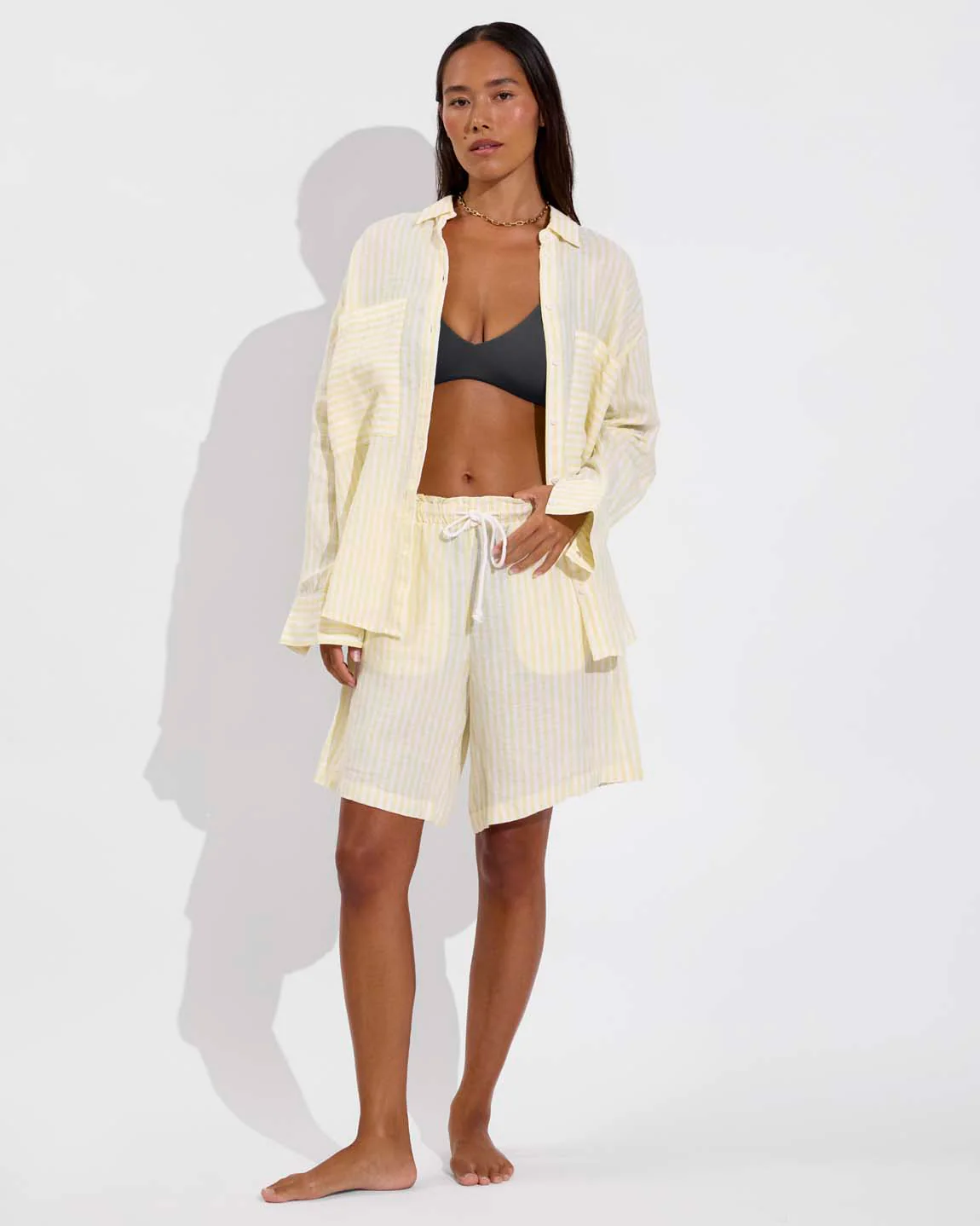 Getaway Button Down - Bungalow Stripe: Melt / Coconut - Image 5