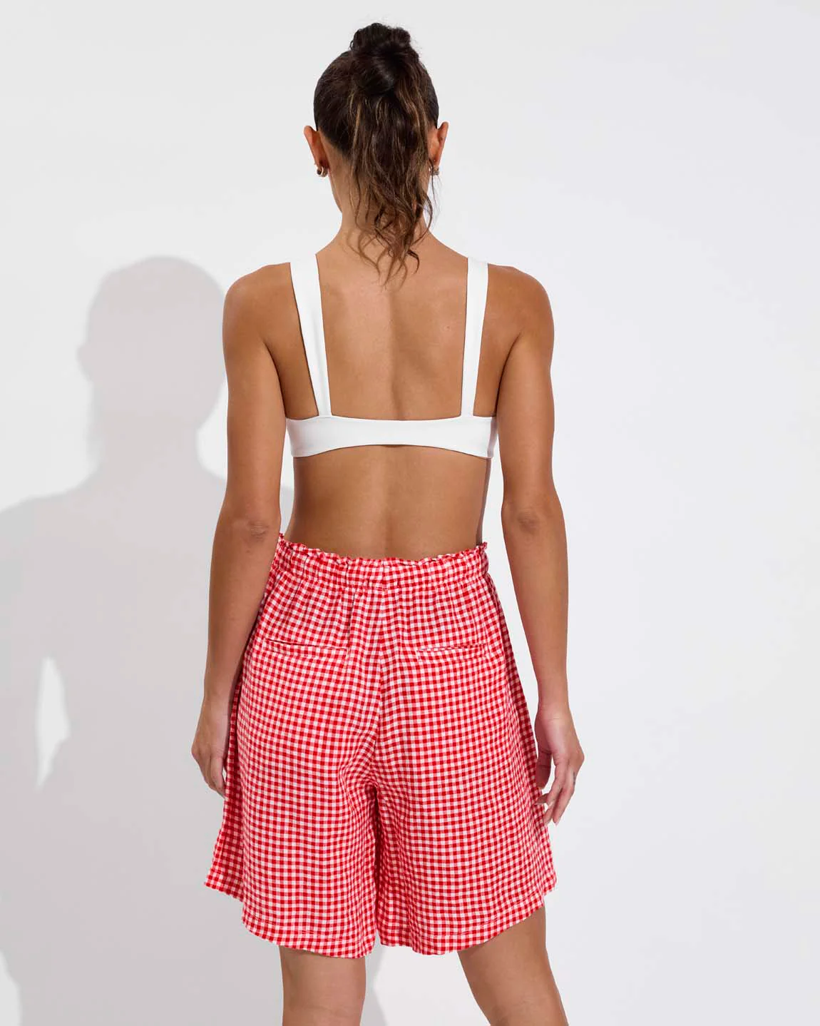 Getaway Short 9" - Gingham: Sweet Chili Heat / Coconut - Image 2