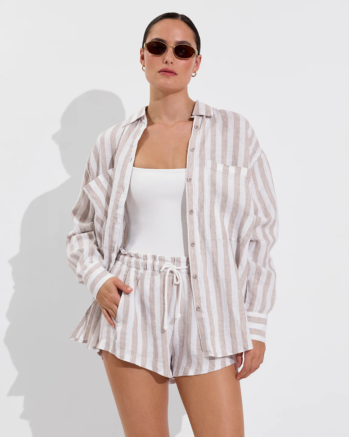 Getaway Button Down - Beach Stripe: Beach / Coconut - Image 4