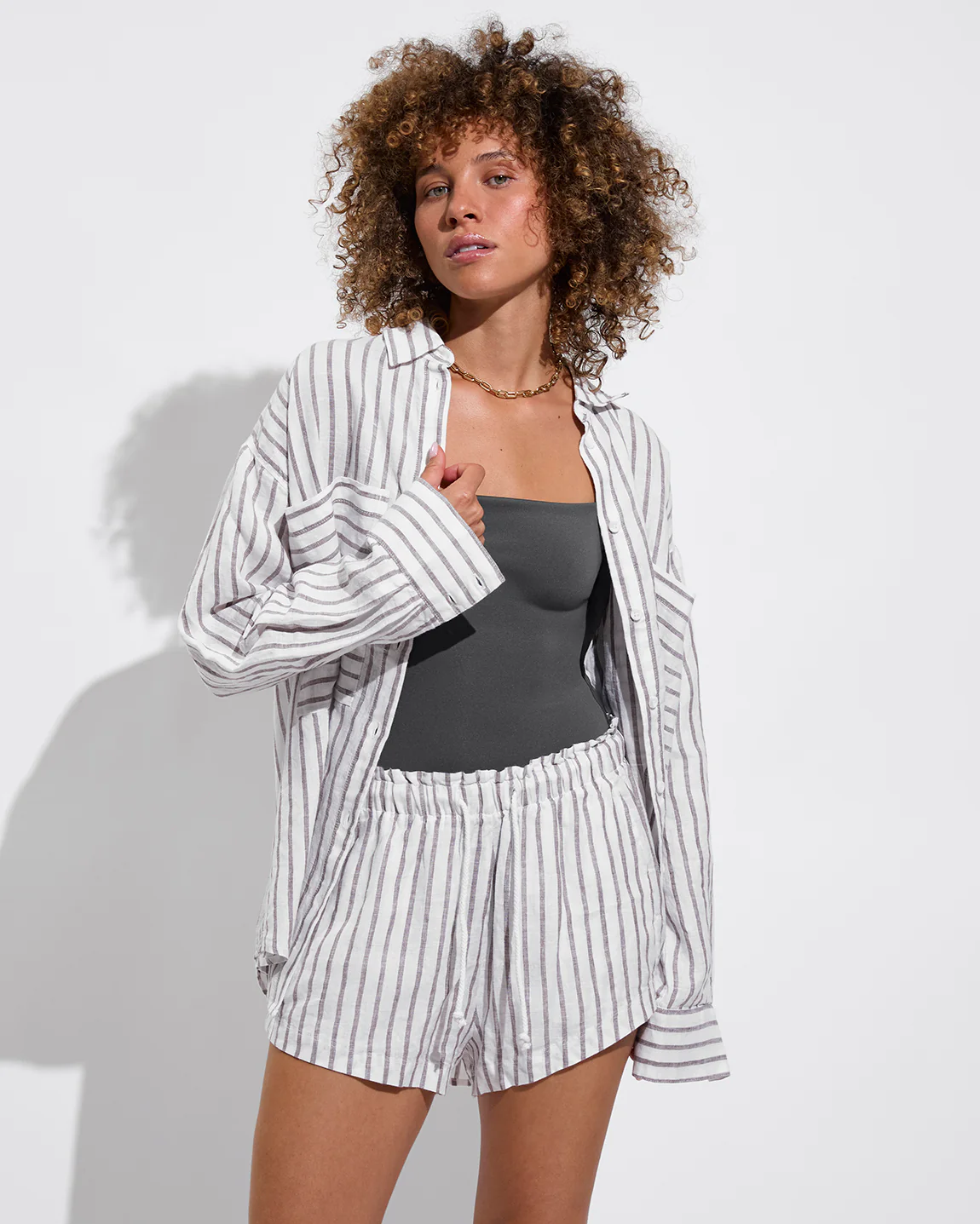 Getaway Short 2.5" - Classic Stripe: Stormy / Coconut - Image 6