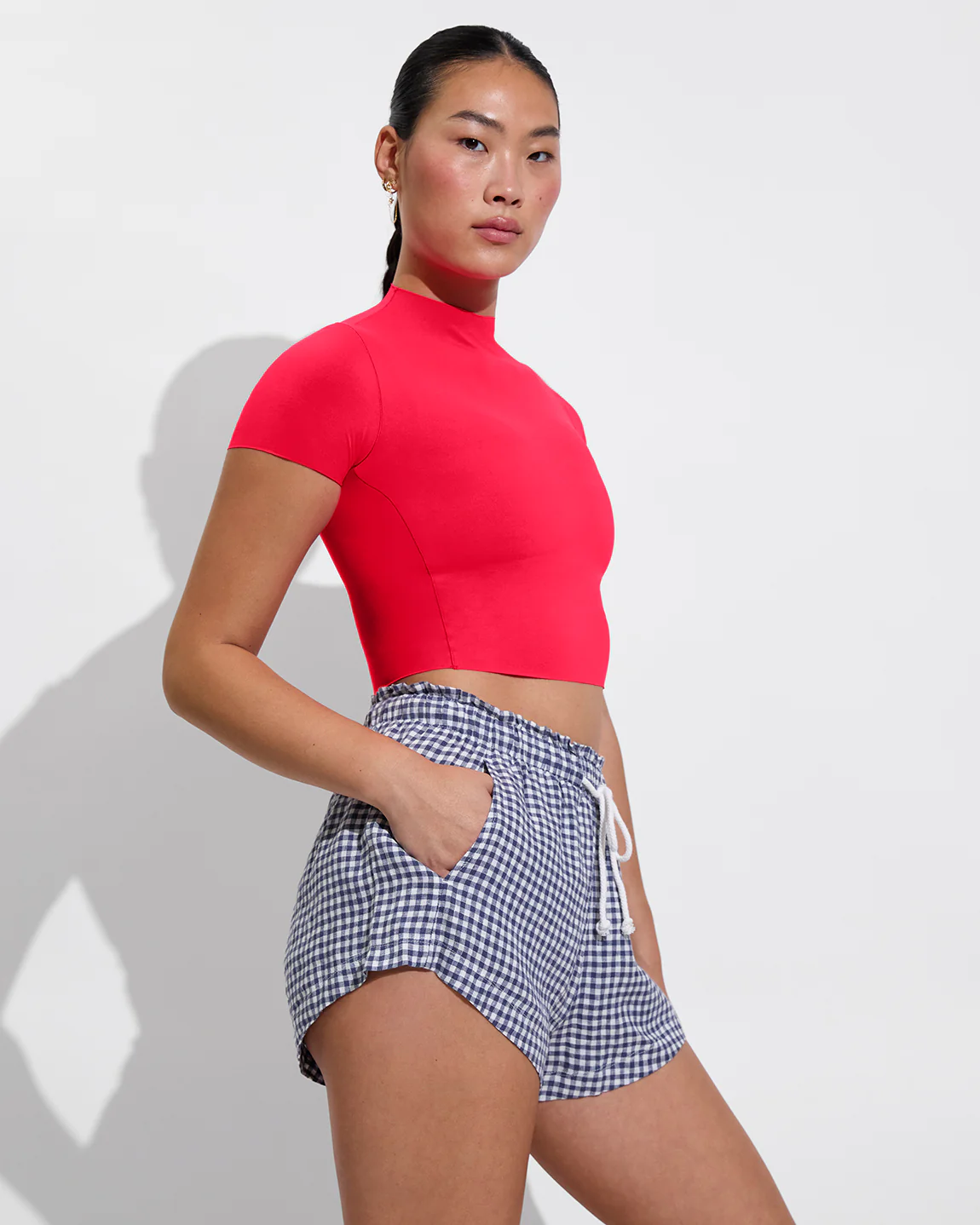 Getaway Short 2.5" - Gingham: Varsity / Coconut - Image 3