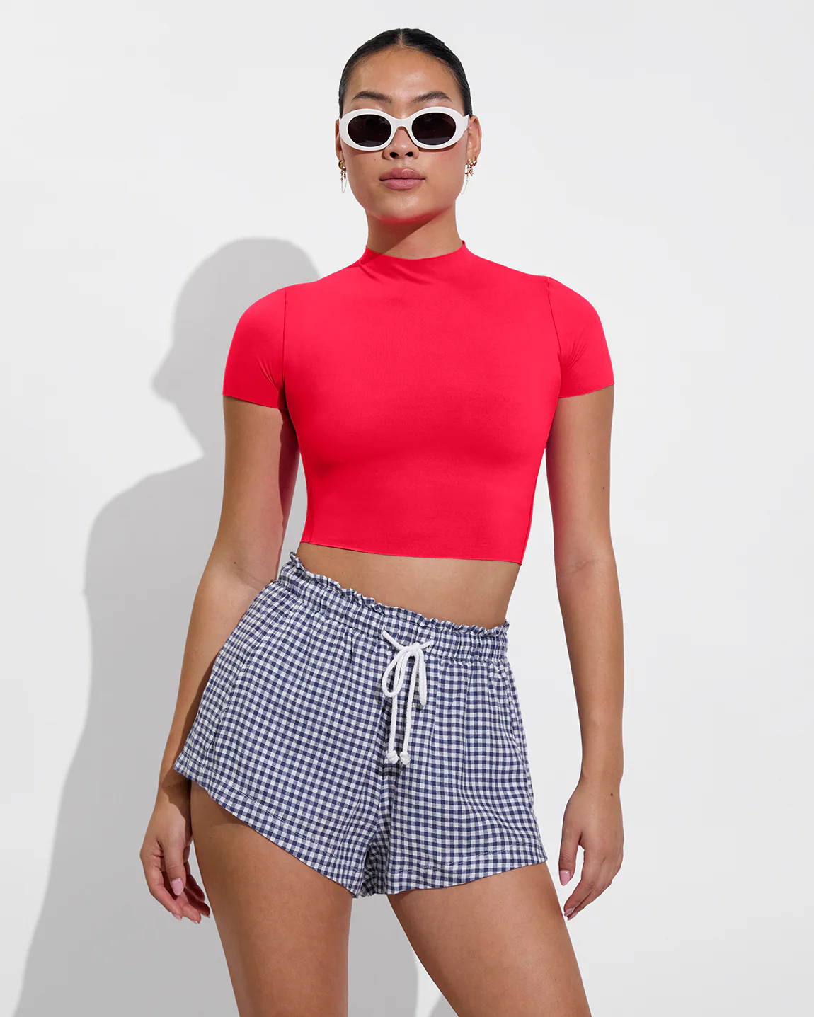 Getaway Short 2.5" - Gingham: Varsity / Coconut - Image 4