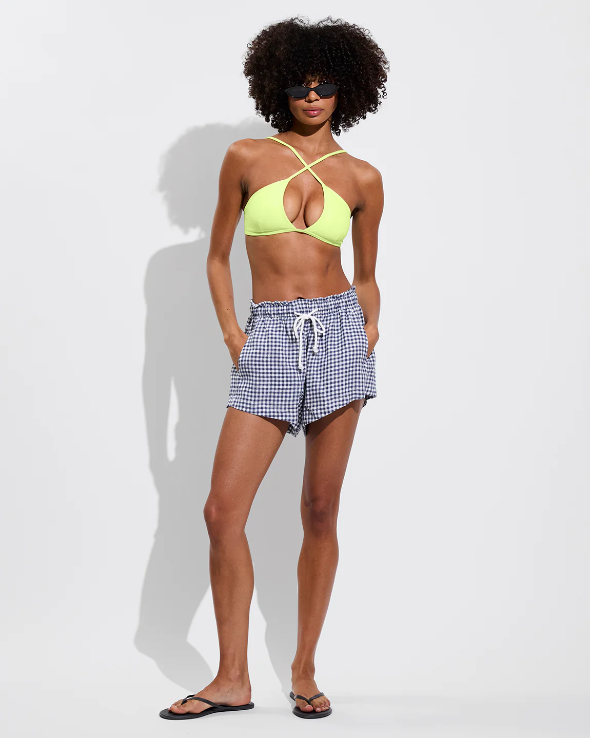 Getaway Short 2.5" - Gingham: Varsity / Coconut - Image 5