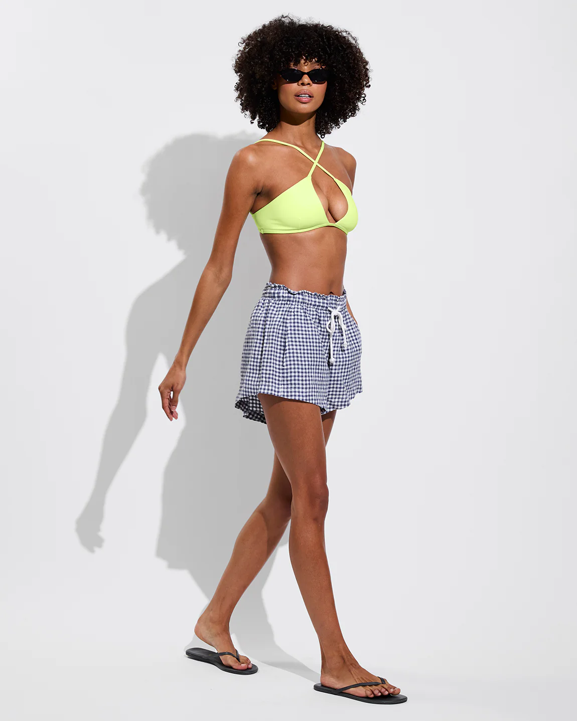 Getaway Short 2.5" - Gingham: Varsity / Coconut - Image 6