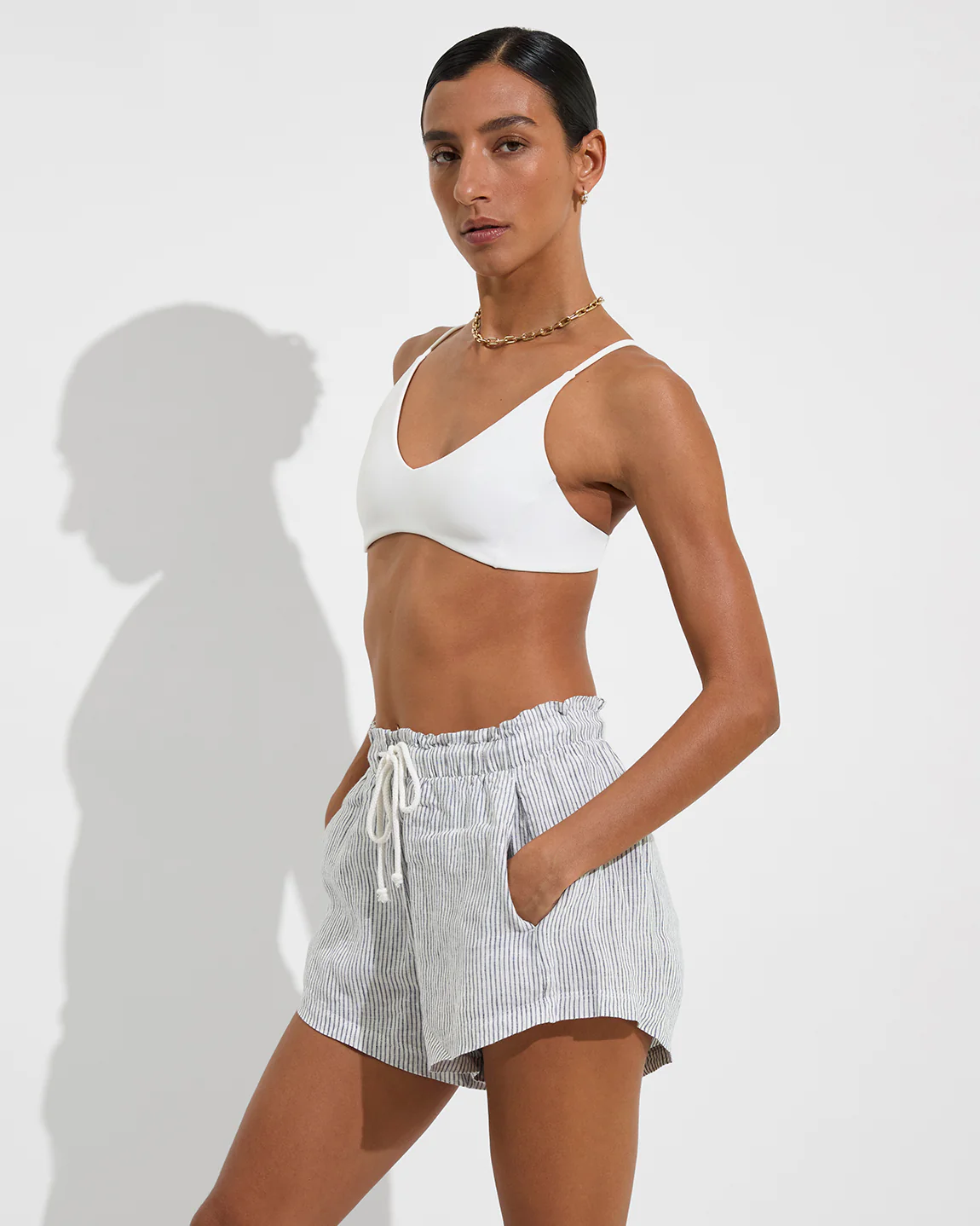 Getaway Short 2.5" - Coastal Stripe: Varsity / Coconut - Image 3