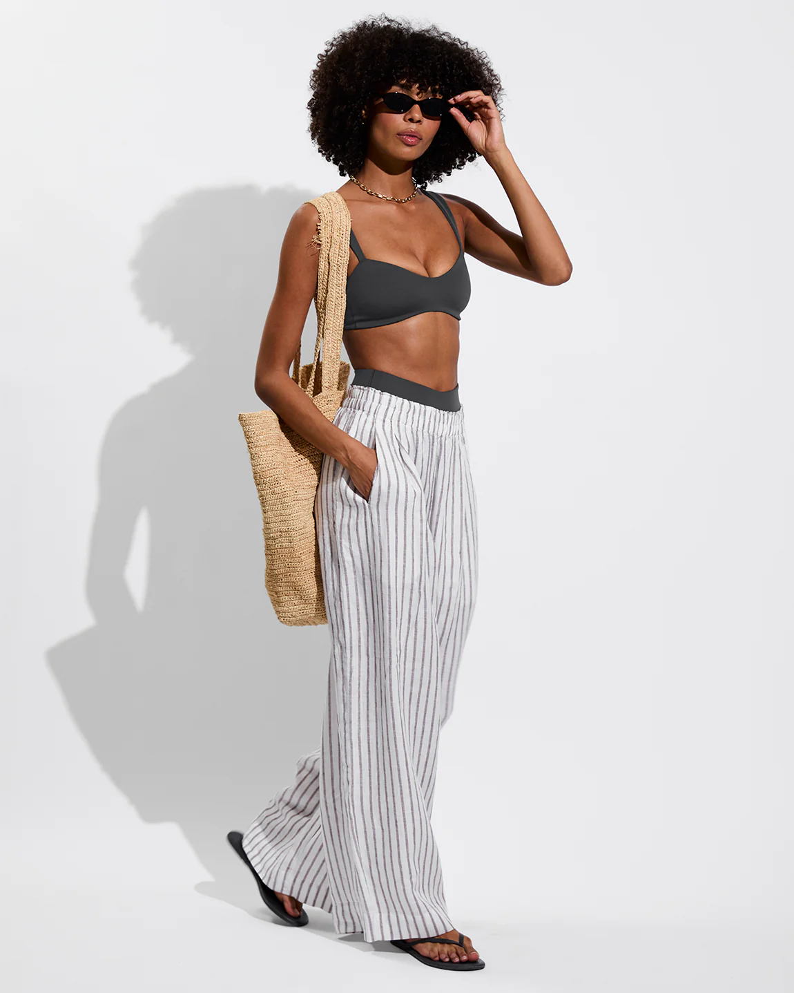 Coastal Pant - Classic Stripe: Stormy / Coconut - Image 7
