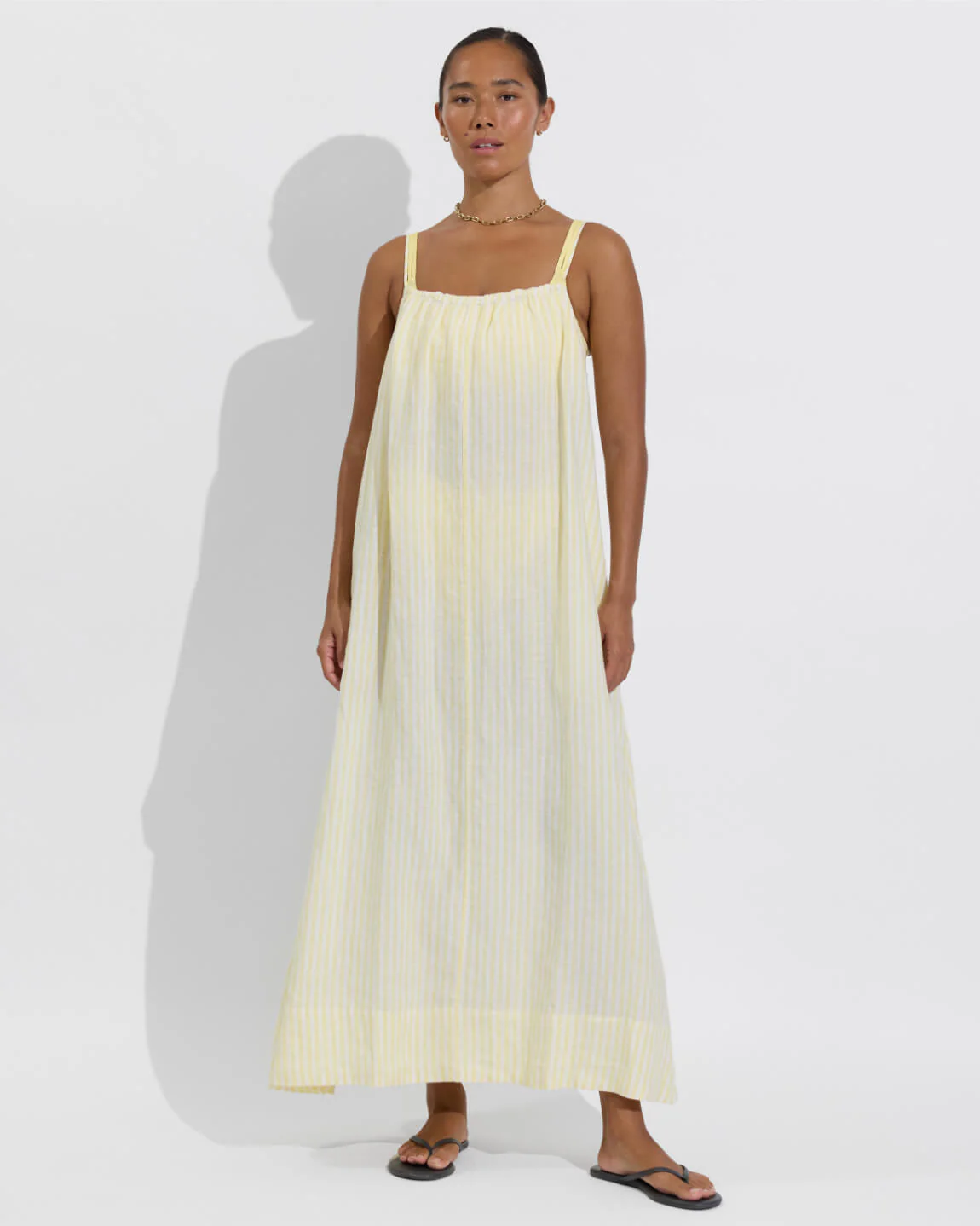Leisure Maxi Dress - Bungalow Stripe: Melt / Coconut