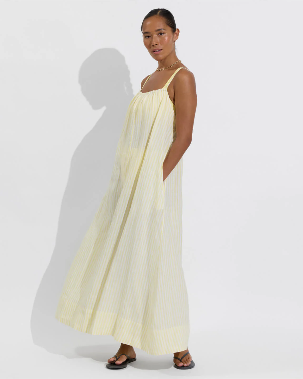 Leisure Maxi Dress - Bungalow Stripe: Melt / Coconut - Image 4