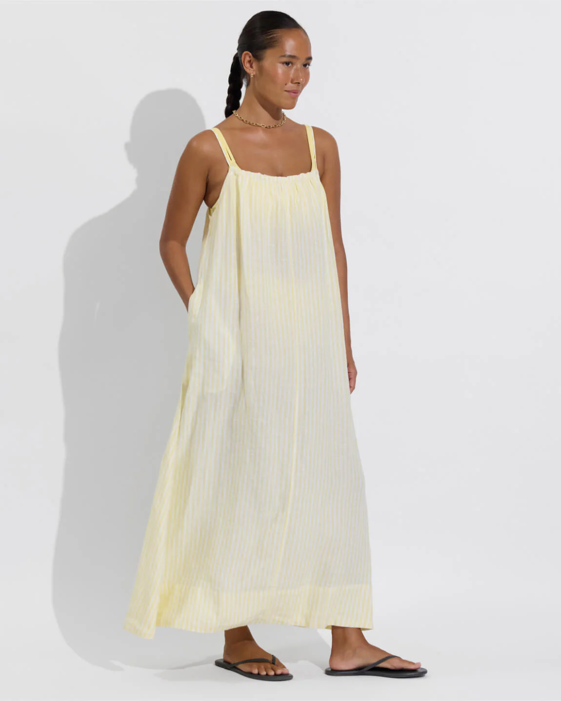 Leisure Maxi Dress - Bungalow Stripe: Melt / Coconut - Image 5