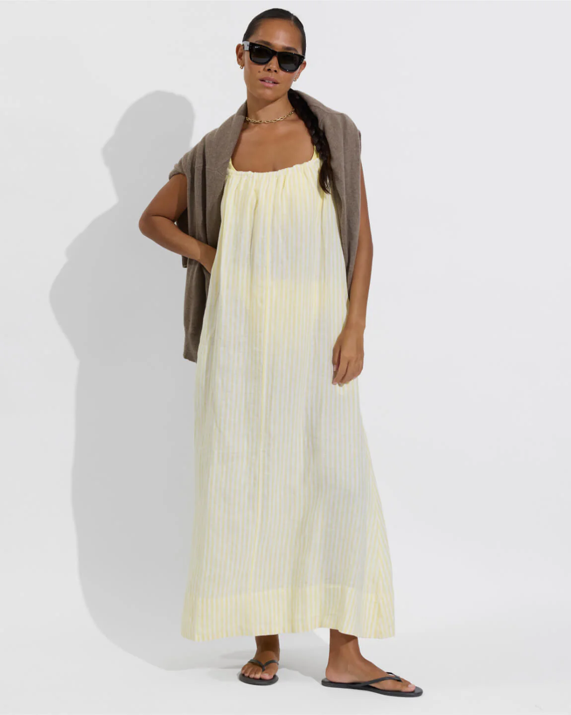 Leisure Maxi Dress - Bungalow Stripe: Melt / Coconut - Image 6