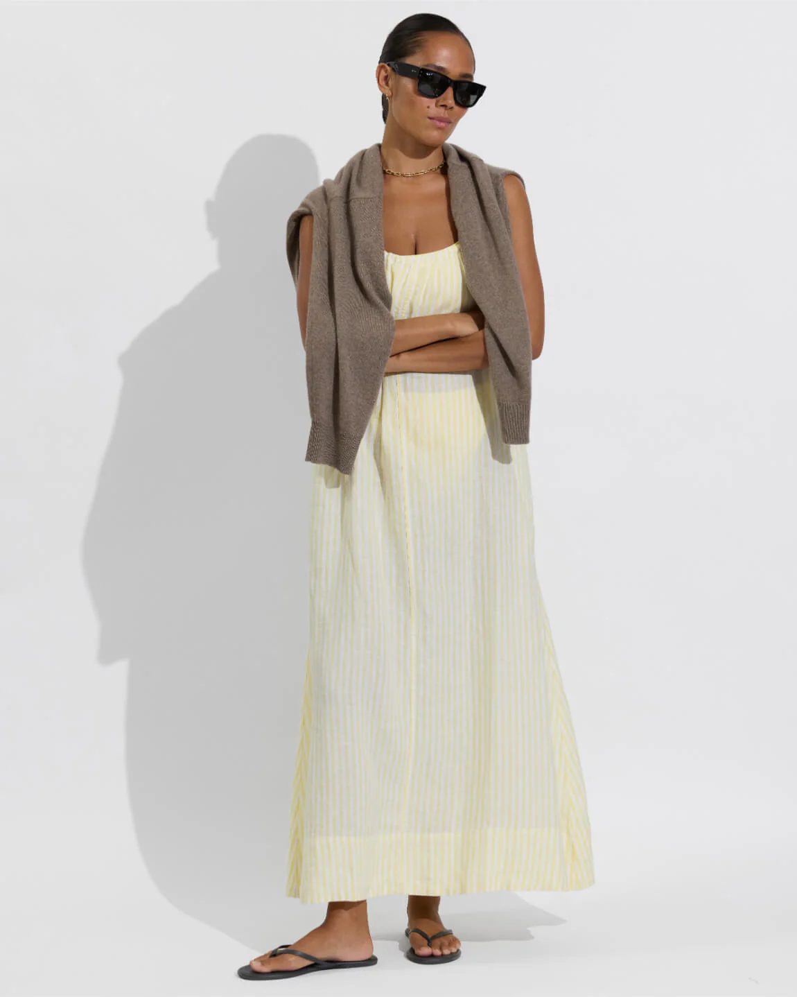 Leisure Maxi Dress - Bungalow Stripe: Melt / Coconut - Image 7
