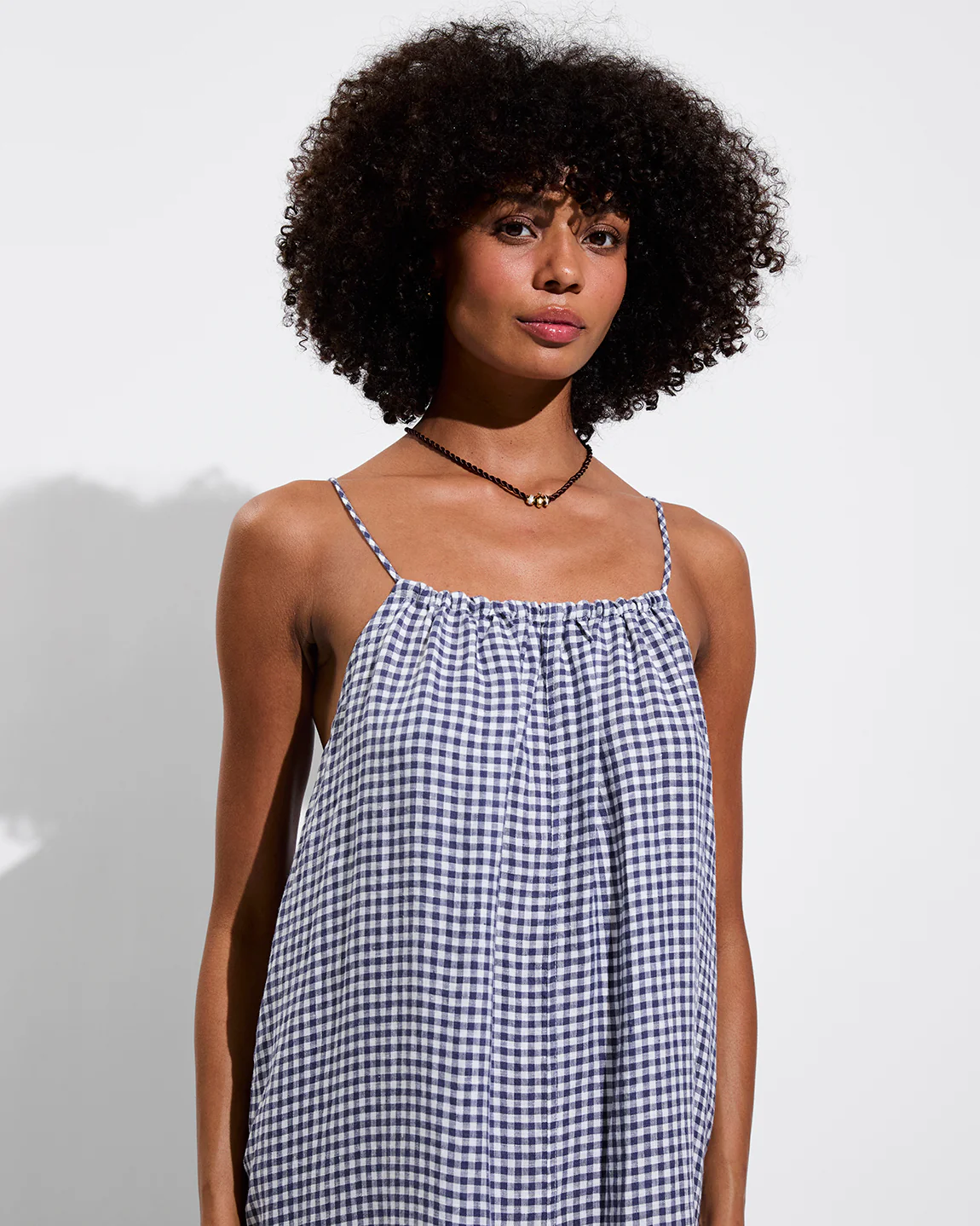 Leisure Maxi Dress - Gingham: Varsity / Coconut - Image 4