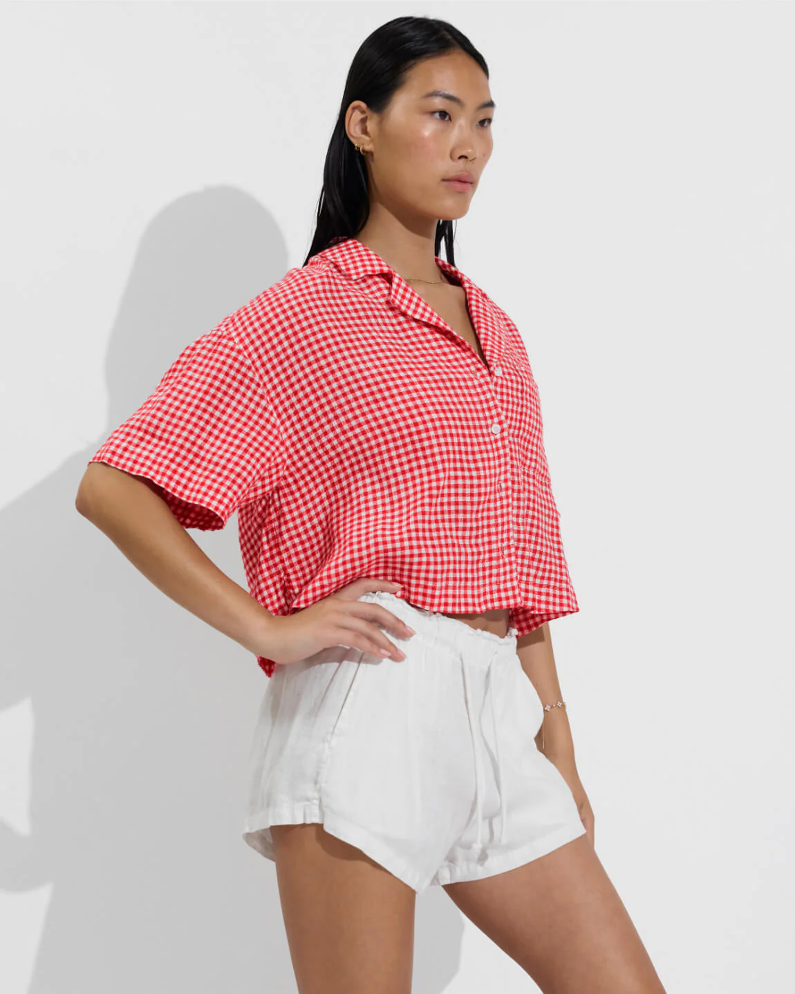Leisure Shirt - Gingham: Sweet Chili Heat / Coconut - Image 3