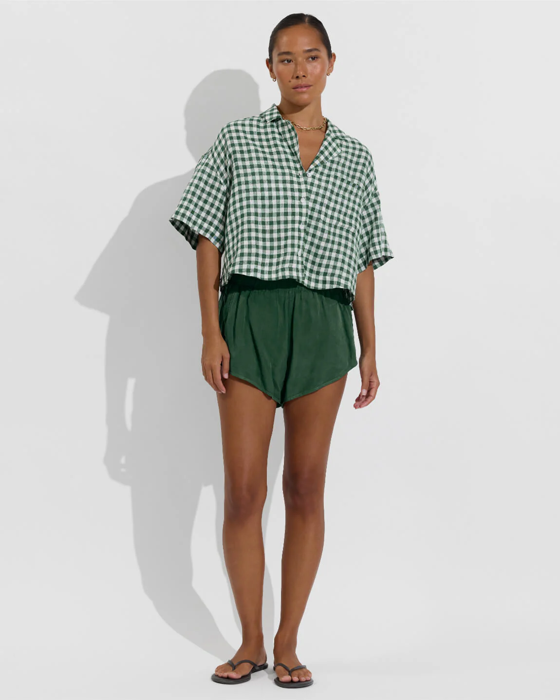 Leisure Shirt - Gingham: Tropics / Coconut