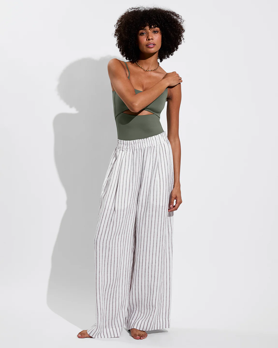 Coastal Pant - Classic Stripe: Stormy / Coconut - Image 8